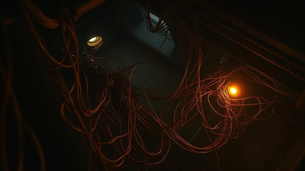 Tangled legacy cables representing data silos