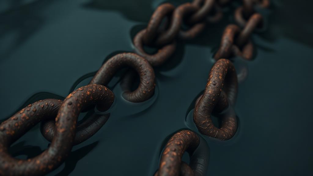 Rusted chain representing legacy system constraints