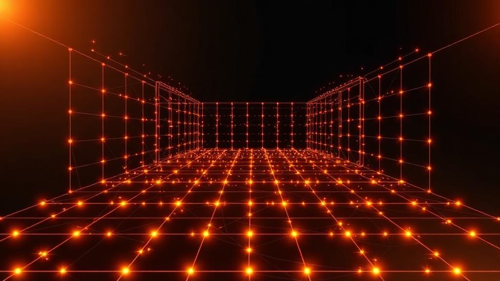 Glowing modular grid representing cloud-native architecture