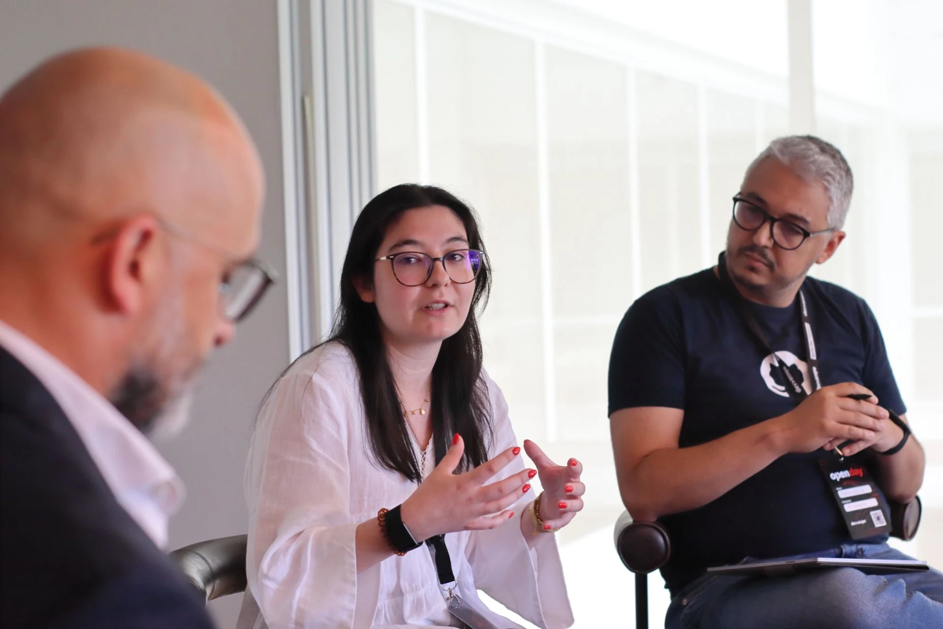 Open Day Lisbon 2026 - speaker sharing her experience during a panel