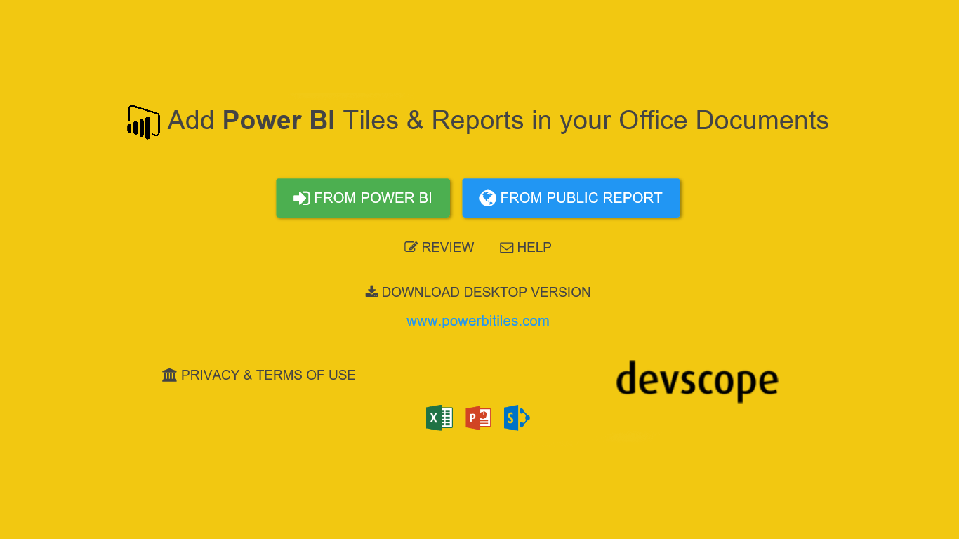 Connecting PowerBI Tiles to Office