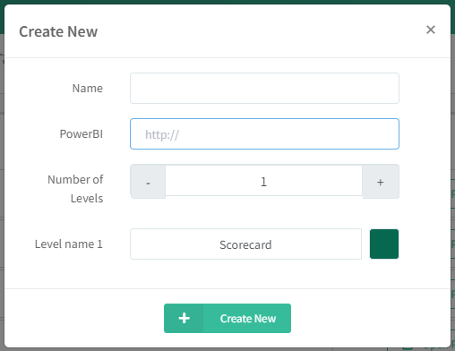 Configuring a new scorecard