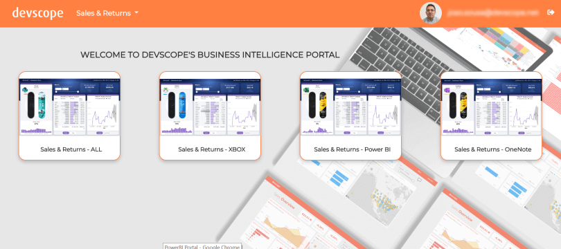 PowerBI Portal screenshot