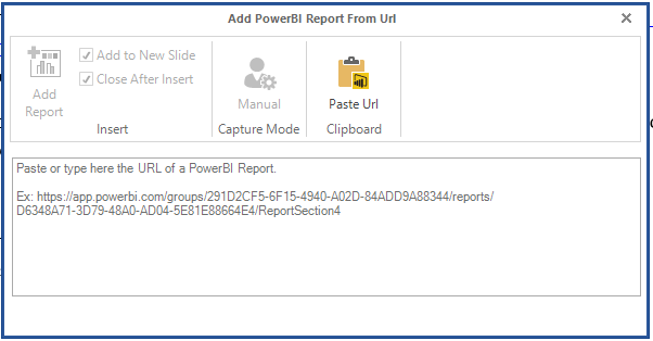 Adding a Power BI report from a URL
