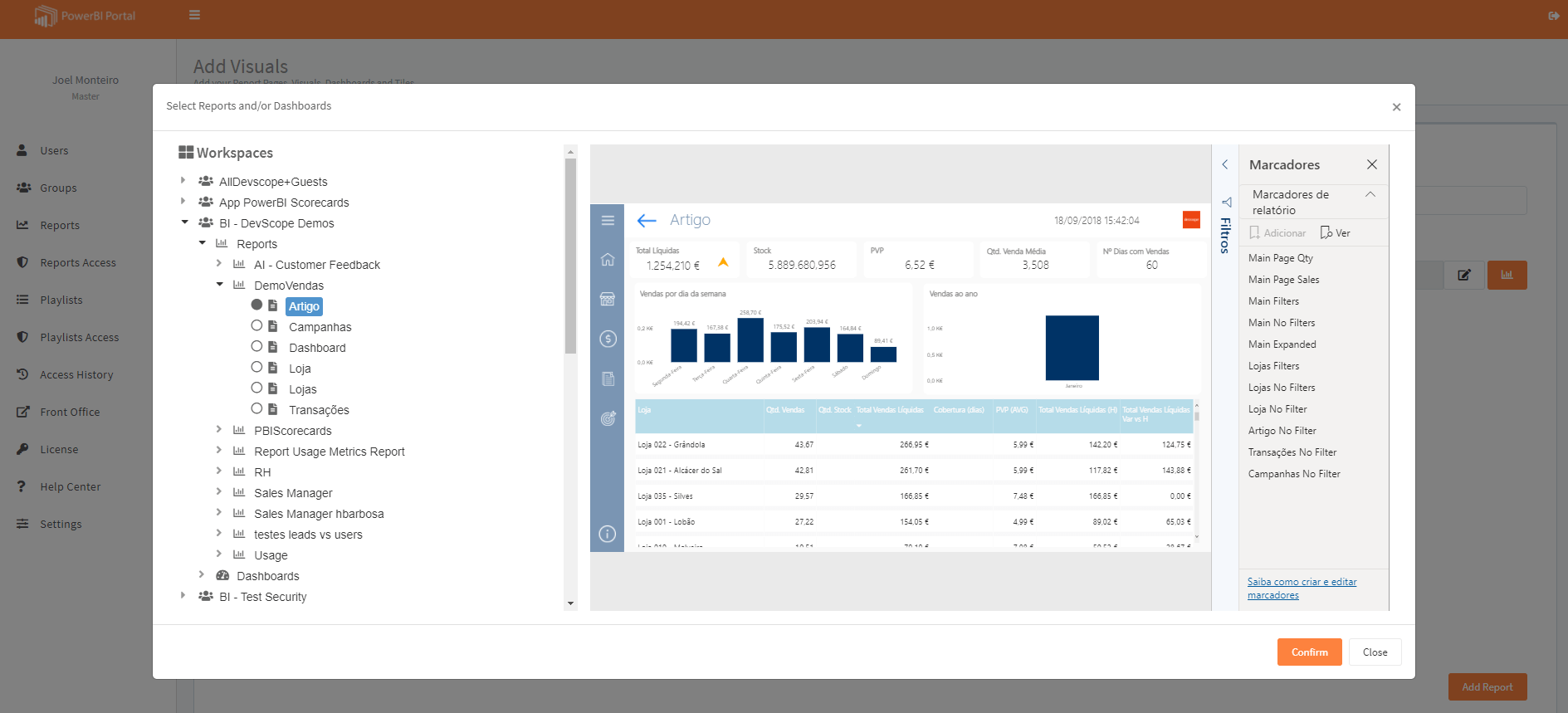 New Preview Window in PowerBI Portal 1.3