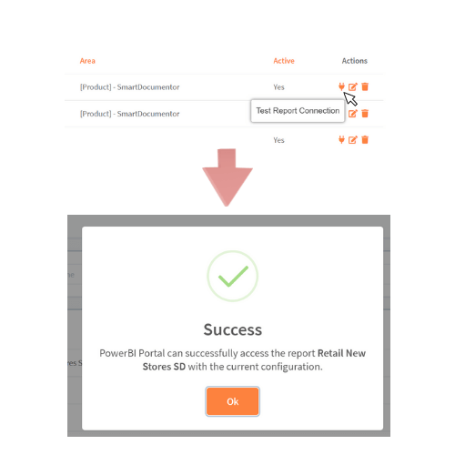 Testing connection in PowerBI Portal