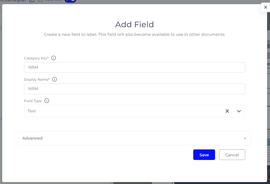 Add a field in SmartDocumentor Cloud when processing data from any document