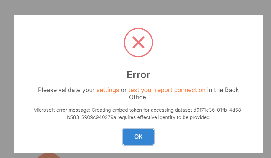 PowerBI Portal warning message