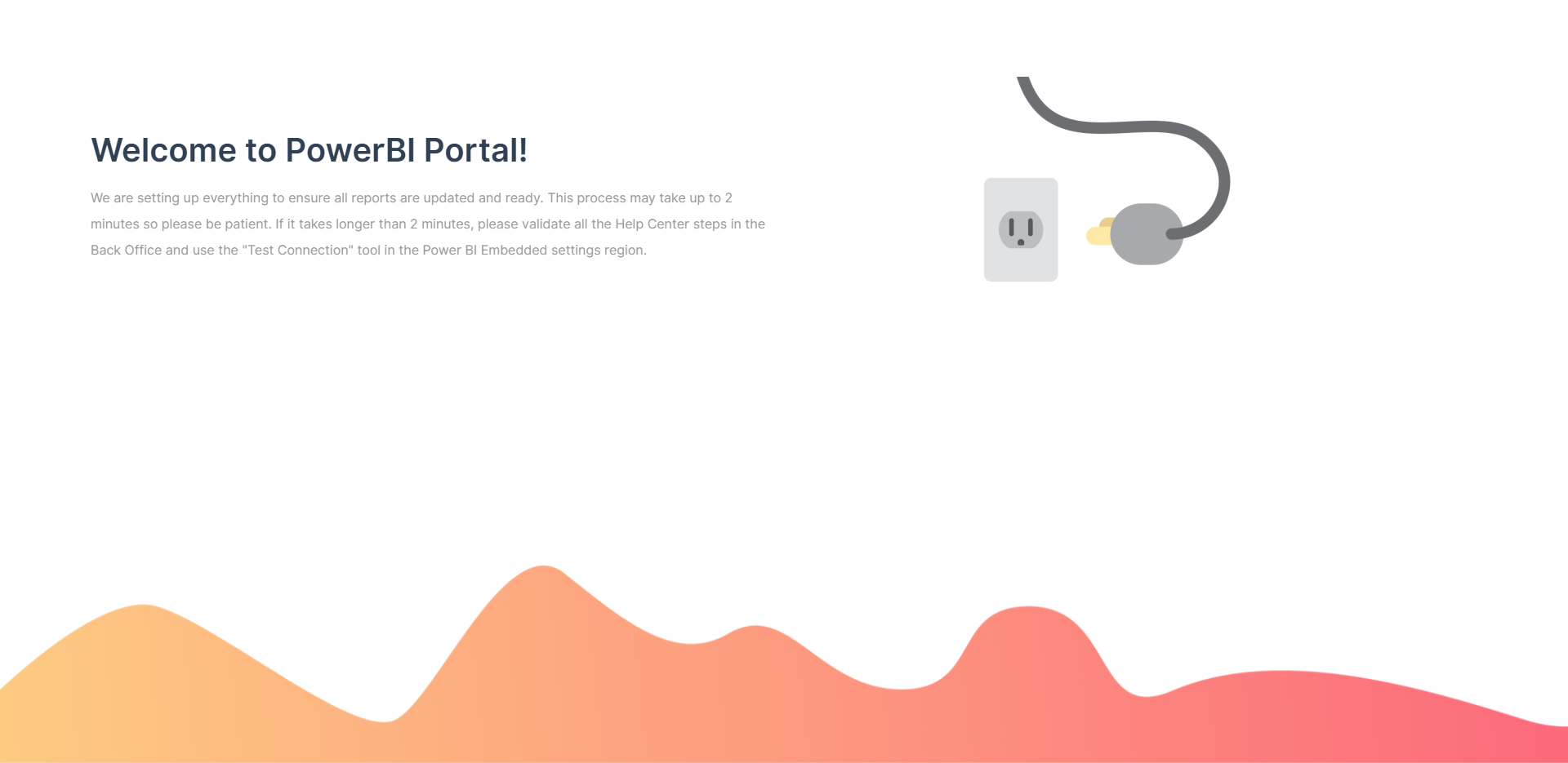 PowerBI Portal warming up message