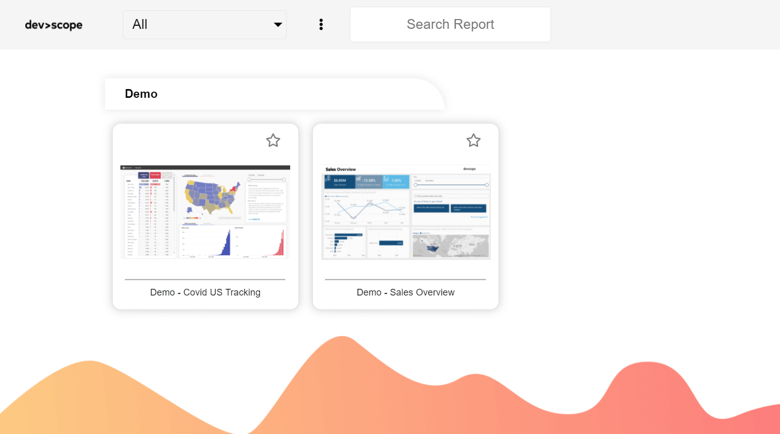 Demo reports by DevScope