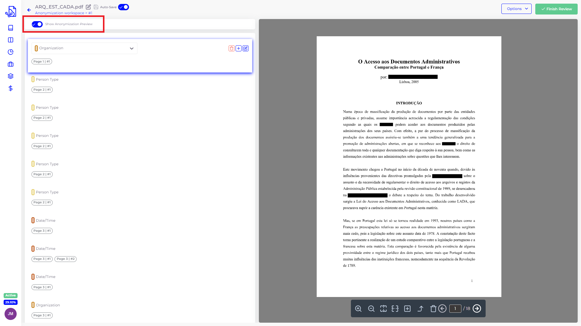 How to anonymize documents and images with SmartDocumentor Cloud - redacted preview